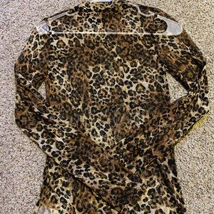 Mesh cheetah print long sleeve